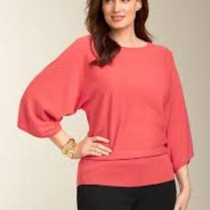 Talbots Merino Wool pink Batwing Top 569